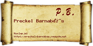 Preckel Barnabás névjegykártya